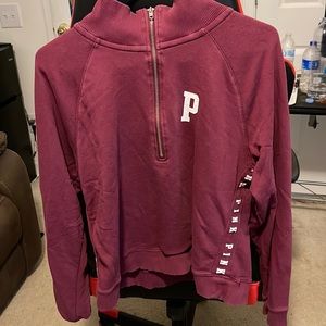 Pink sweatshirt, red and white, size large